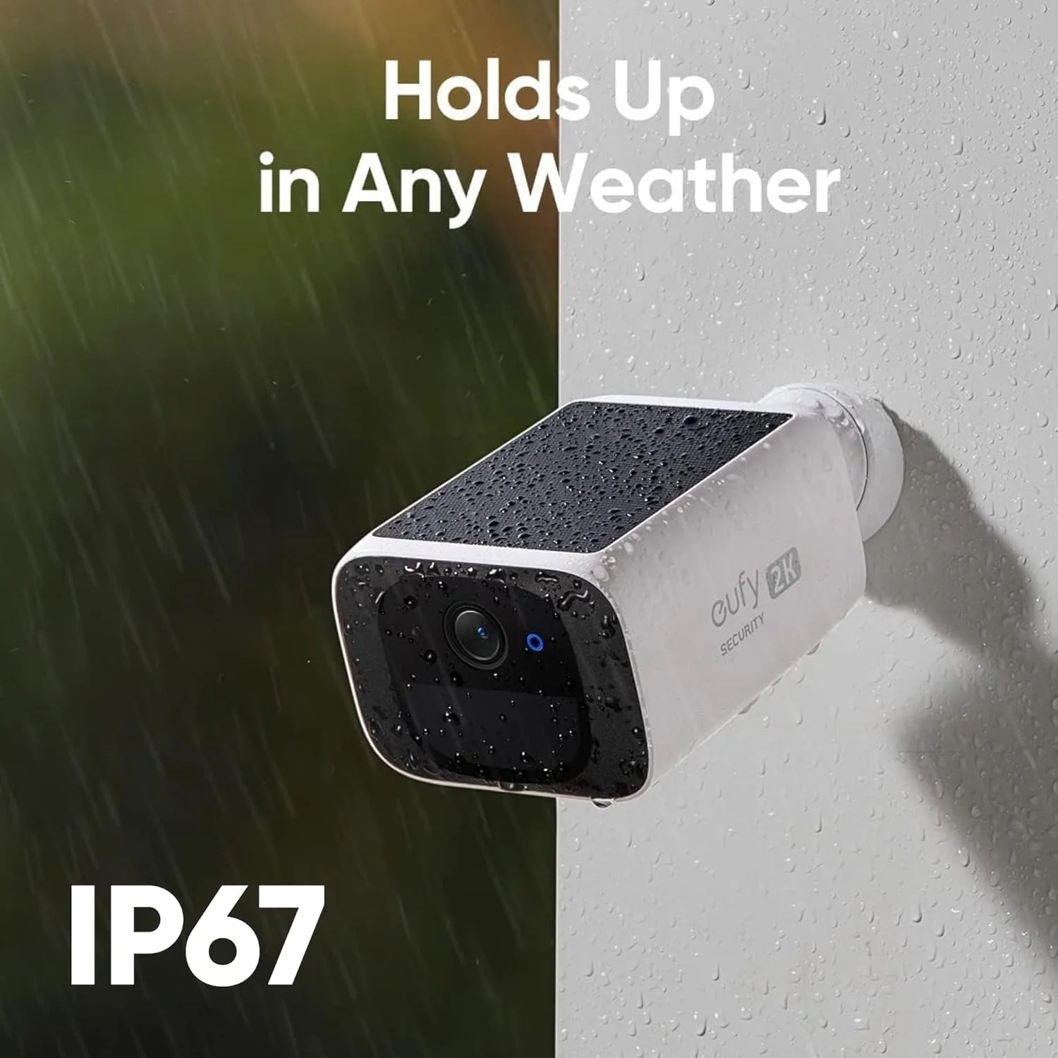 دوربین امنیتی خورشیدی بی‌سیم Eufy Security S220 SoloCam برای فضای باز، با توان مداوم، دوربین امنیتی خانگی با وضوح 2K، وای‌فای 2.4 گیگاهرتز، بدون هزینه اشتراک ماهانه، سازگار با HomeBase 3 (بسته 2 عددی)