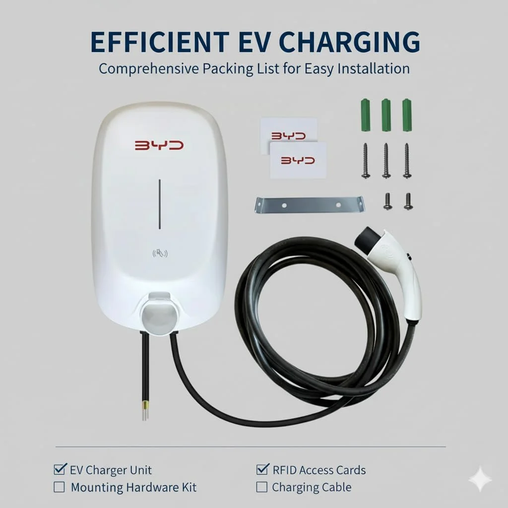 شارژر اصلی BYD EV | GBT، 7 کیلووات، 32 آمپر | نصب دیواری | کنترل دسترسی RFID | مقاوم در برابر آب و هوا | برای BYD، Leopard، Han، Atto، Seal، ID.4، Changan، Rox، MG، ROX، Xiaomi، Chery، Geely و سایر خودروهای برقی GBT چین شارژر اصلی BYD EV | GBT، 7 کیلووات، 32 آمپر | نصب دیواری | کنترل دسترسی RFID | مقاوم در برابر آب و هوا | برای BYD، Leopard، Han، Atto، Seal، ID.4، Changan، Rox، MG، ROX، Xiaomi، Chery، Geely و سایر خودروهای برقی GBT چین