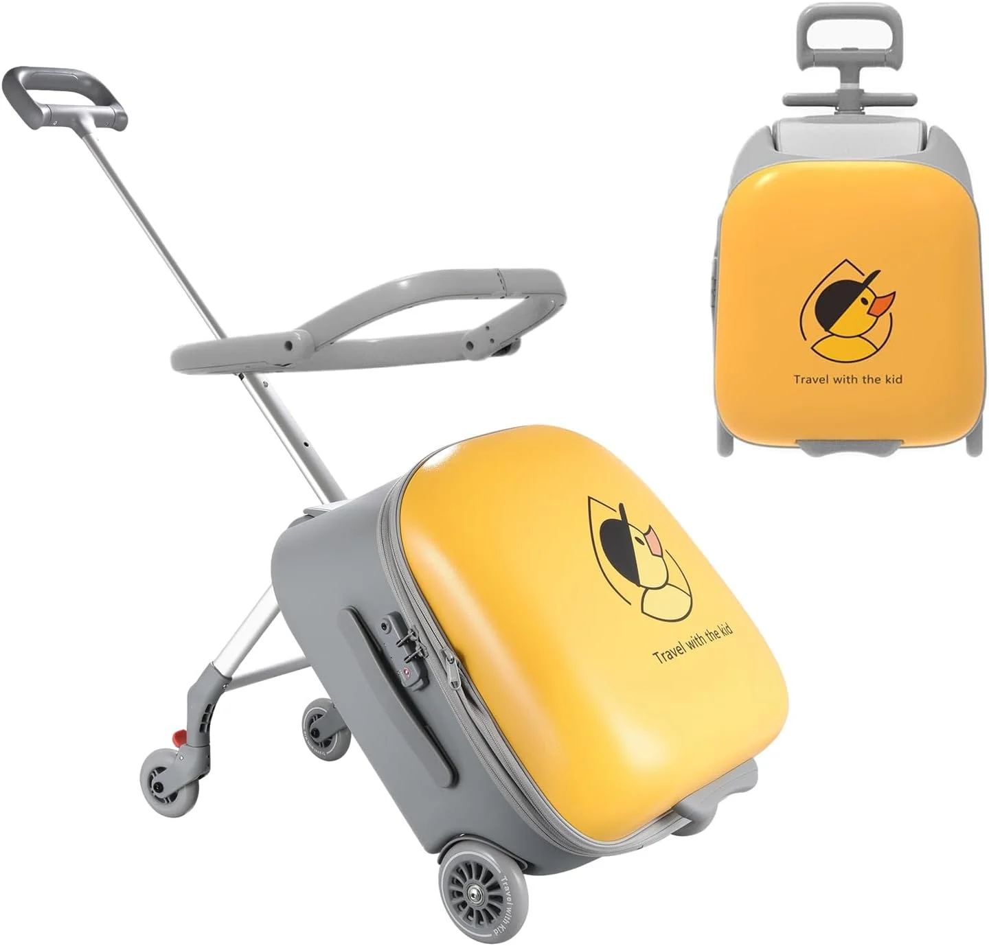 چمدان کودکانه Zertylre، چمدان کابین 2 در 1 با صندلی برای کودکان، هارد کیس 40 لیتری قابل گسترش با چرخ های اسپینر، مناسب برای سنین 4 سال به بالا، سفر فرودگاهی آسان (زرد) چمدان کودکانه Zertylre، چمدان کابین 2 در 1 با صندلی برای کودکان، هارد کیس 40 لیتری قابل گسترش با چرخ های اسپینر، مناسب برای سنین 4 سال به بالا، سفر فرودگاهی آسان (زرد)