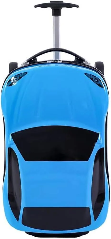 چمدان ماشینی 18 اینچی Zxioral برای پسران، چمدان چرخدار برای کودکان، چمدان مسافرتی بچه گانه با طرح ماشین کارتونی با دسته تلسکوپی برای کودکان و نوجوانان، آبی، ماشین چمدان ماشینی 18 اینچی Zxioral برای پسران، چمدان چرخدار برای کودکان، چمدان مسافرتی بچه گانه با طرح ماشین کارتونی با دسته تلسکوپی برای کودکان و نوجوانان، آبی، ماشین