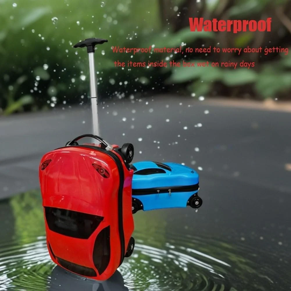 چمدان ماشینی 18 اینچی Zxioral برای پسران، چمدان چرخدار برای کودکان، چمدان مسافرتی بچه گانه با طرح ماشین کارتونی با دسته تلسکوپی برای کودکان و نوجوانان، آبی، ماشین چمدان ماشینی 18 اینچی Zxioral برای پسران، چمدان چرخدار برای کودکان، چمدان مسافرتی بچه گانه با طرح ماشین کارتونی با دسته تلسکوپی برای کودکان و نوجوانان، آبی، ماشین