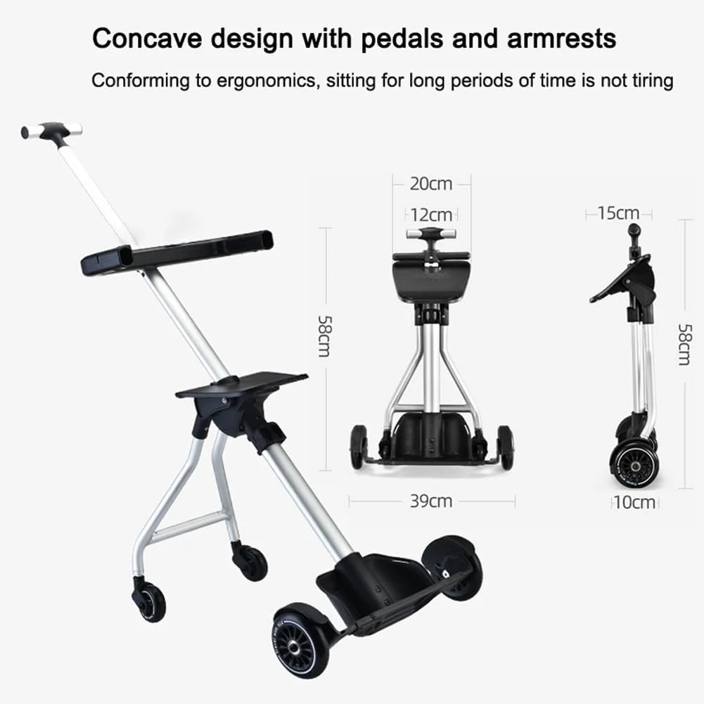 چمدان چرخدار کودکانه Zertylre، ست چمدان کودک، چمدان سخت 20 اینچی قابل افزایش با چرخ های اسپینر، کیف ترولی 2 در 1 و کالسکه کودک، سفر فرودگاهی آسان (مشکی) چمدان چرخدار کودکانه Zertylre، ست چمدان کودک، چمدان سخت 20 اینچی قابل افزایش با چرخ های اسپینر، کیف ترولی 2 در 1 و کالسکه کودک، سفر فرودگاهی آسان (مشکی)