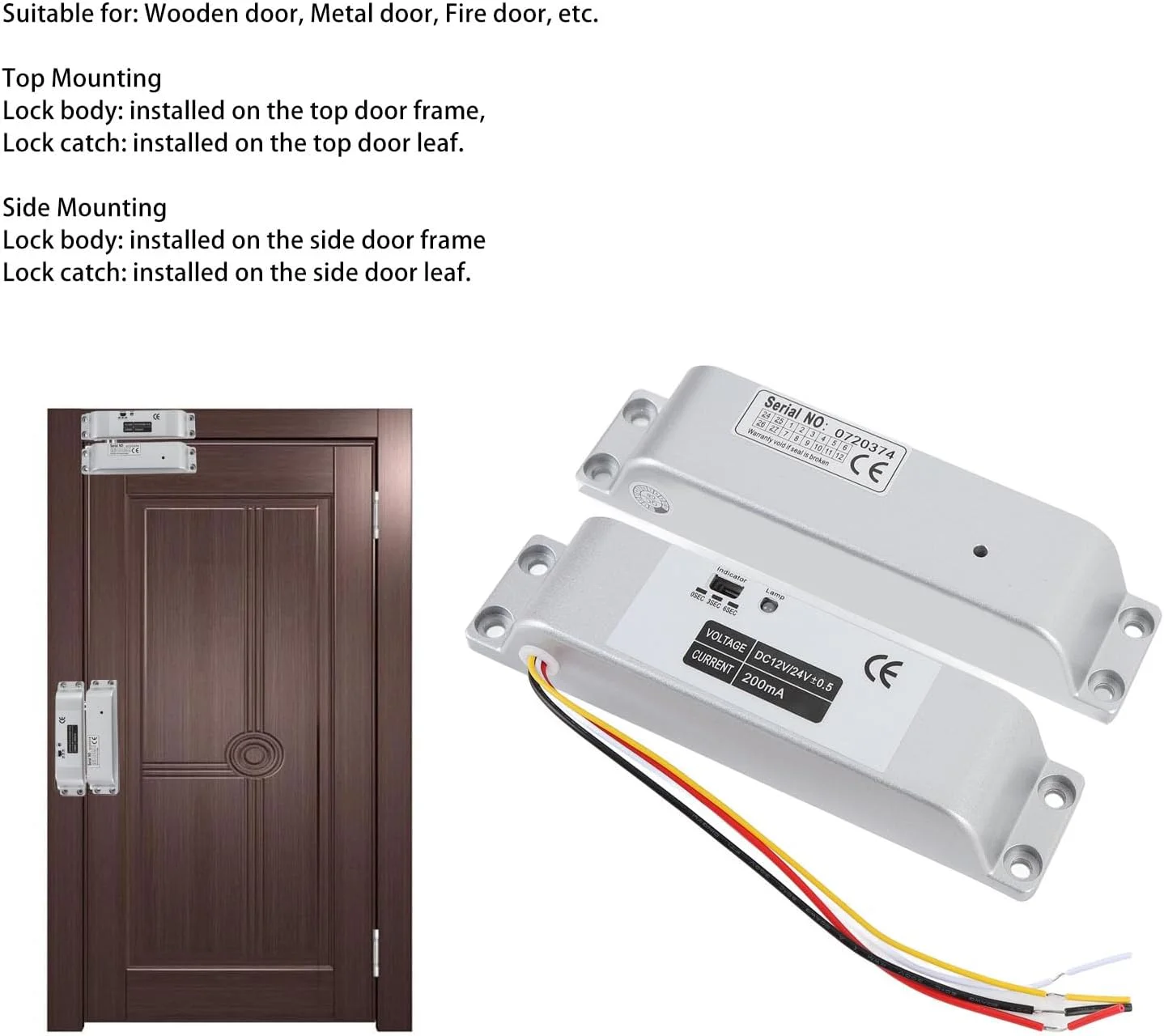 قفل برقی زبانه ای Sorandy، قفل زبانه ای برقی ایمن با حالت NC با ولتاژ DC12 24V با تاخیر زمانی، قفل زبانه ای برای درب های باریک شیشه ای و آهنی قفل برقی زبانه ای Sorandy، قفل زبانه ای برقی ایمن با حالت NC با ولتاژ DC12 24V با تاخیر زمانی، قفل زبانه ای برای درب های باریک شیشه ای و آهنی