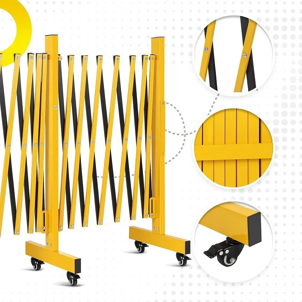 Folding Safety Expandable Barricade, Retractable Traffic Fence with Casters Retractable Driveway Gate Crowd Control Scissor Gate for Construction Area, Traffic ,Black Yellow 1x4m Folding Safety Expandable Barricade, Retractable Traffic Fence with Casters Retractable Driveway Gate Crowd Control Scissor Gate for Construction Area, Traffic ,Black Yellow 1x4m