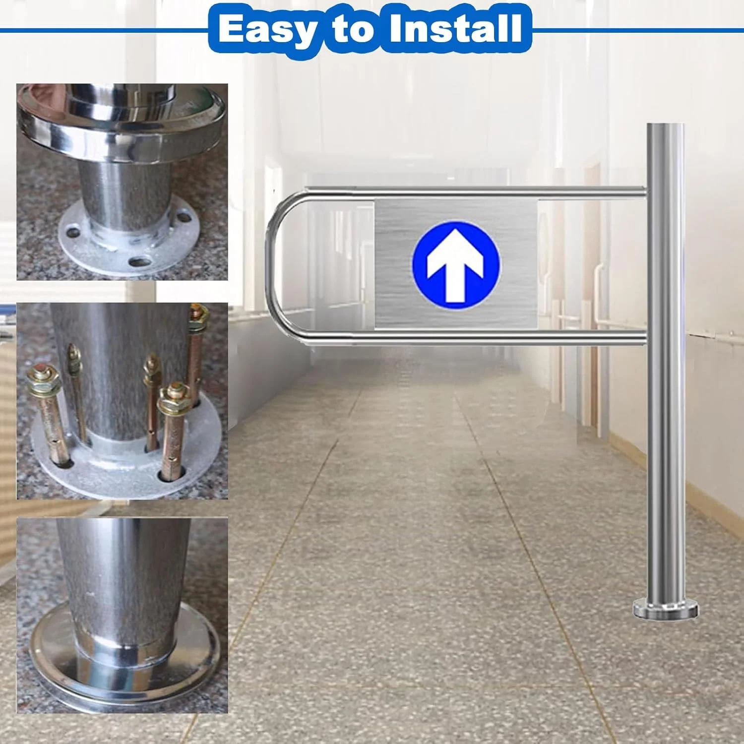 درب امنیتی اتوماتیک تک لنگه برای فروشگاه ها و سوپرمارکت ها، دروازه ورودی فلزی قابل تنظیم (راست، عرض: 65 سانتی متر) - ایده آل برای کنترل تردد بالا درب امنیتی اتوماتیک تک لنگه برای فروشگاه ها و سوپرمارکت ها، دروازه ورودی فلزی قابل تنظیم (راست، عرض: 65 سانتی متر) - ایده آل برای کنترل تردد بالا