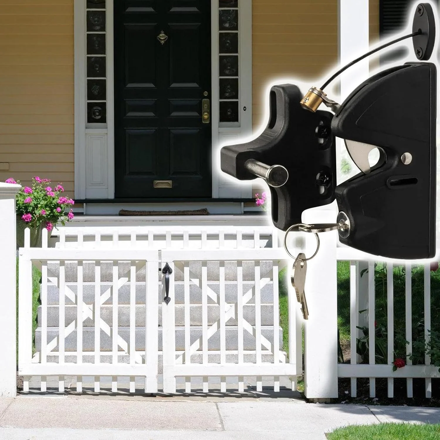 قفل درب حیاط - قفل خودکار درب، سخت افزار سنگین و محافظتی برای استخر، حیاط خلوت، ابزار، انبار، پاسیو و باغ قفل درب حیاط - قفل خودکار درب، سخت افزار سنگین و محافظتی برای استخر، حیاط خلوت، ابزار، انبار، پاسیو و باغ