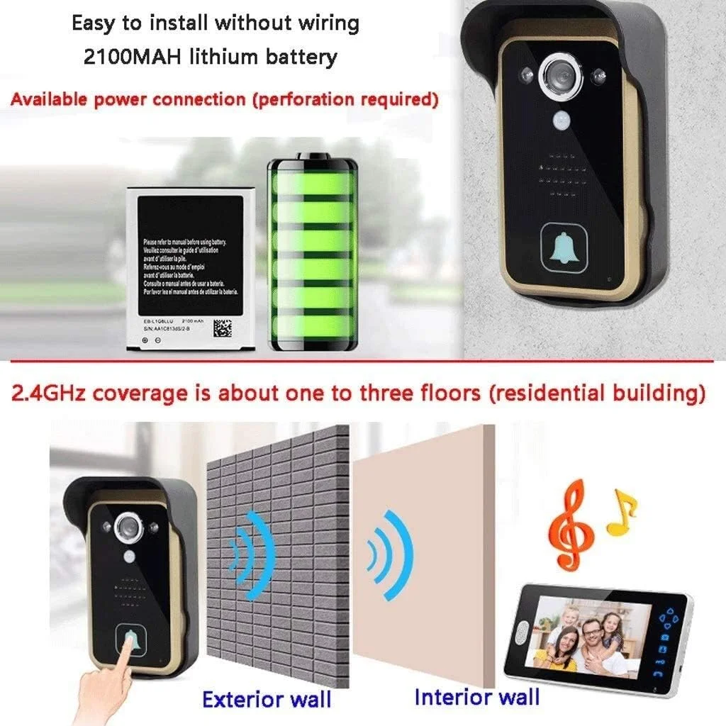 درب بازکن تصویری بی سیم 7 اینچی ضد آب FNXSEO مناسب ویلا، کنترل دسترسی، درب منزل، ضد آب، مناسب حیاط، باغ و قفل درب بازکن تصویری بی سیم 7 اینچی ضد آب FNXSEO مناسب ویلا، کنترل دسترسی، درب منزل، ضد آب، مناسب حیاط، باغ و قفل