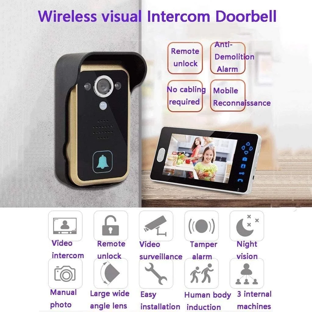 درب بازکن تصویری بی سیم 7 اینچی ضد آب FNXSEO مناسب ویلا، کنترل دسترسی، درب منزل، ضد آب، مناسب حیاط، باغ و قفل درب بازکن تصویری بی سیم 7 اینچی ضد آب FNXSEO مناسب ویلا، کنترل دسترسی، درب منزل، ضد آب، مناسب حیاط، باغ و قفل