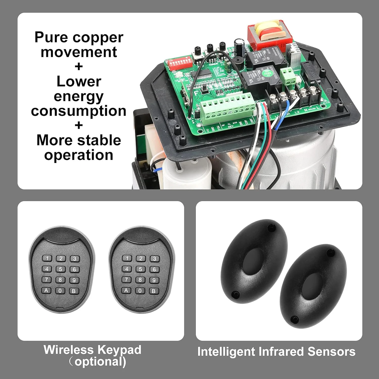 درب بازکن کشویی اتوماتیک سنگین JIELI با ظرفیت 1800 پوند به همراه چهار ریموت کنترل، موتور زنجیری برای درب های کشویی تا 40 فوت، کیت سیستم امنیتی سخت افزاری درب بازکن کشویی درب بازکن کشویی اتوماتیک سنگین JIELI با ظرفیت 1800 پوند به همراه چهار ریموت کنترل، موتور زنجیری برای درب های کشویی تا 40 فوت، کیت سیستم امنیتی سخت افزاری درب بازکن کشویی
