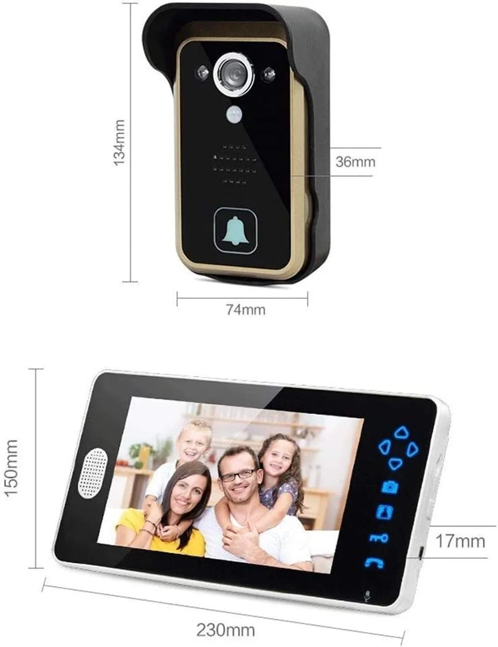 درب بازکن تصویری بی سیم 7 اینچی ضد آب FNXSEO مناسب ویلا، کنترل دسترسی بیرونی، درب منزل، ضد آب، مناسب حیاط، باغ و قفل درب بازکن تصویری بی سیم 7 اینچی ضد آب FNXSEO مناسب ویلا، کنترل دسترسی بیرونی، درب منزل، ضد آب، مناسب حیاط، باغ و قفل