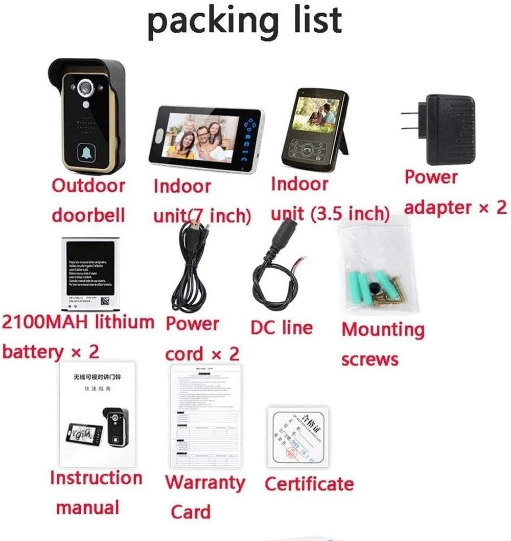 درب بازکن تصویری بی سیم 7 اینچی ضد آب FNXSEO مناسب ویلا، کنترل دسترسی بیرونی، درب منزل، ضد آب، مناسب حیاط، باغ و قفل درب بازکن تصویری بی سیم 7 اینچی ضد آب FNXSEO مناسب ویلا، کنترل دسترسی بیرونی، درب منزل، ضد آب، مناسب حیاط، باغ و قفل