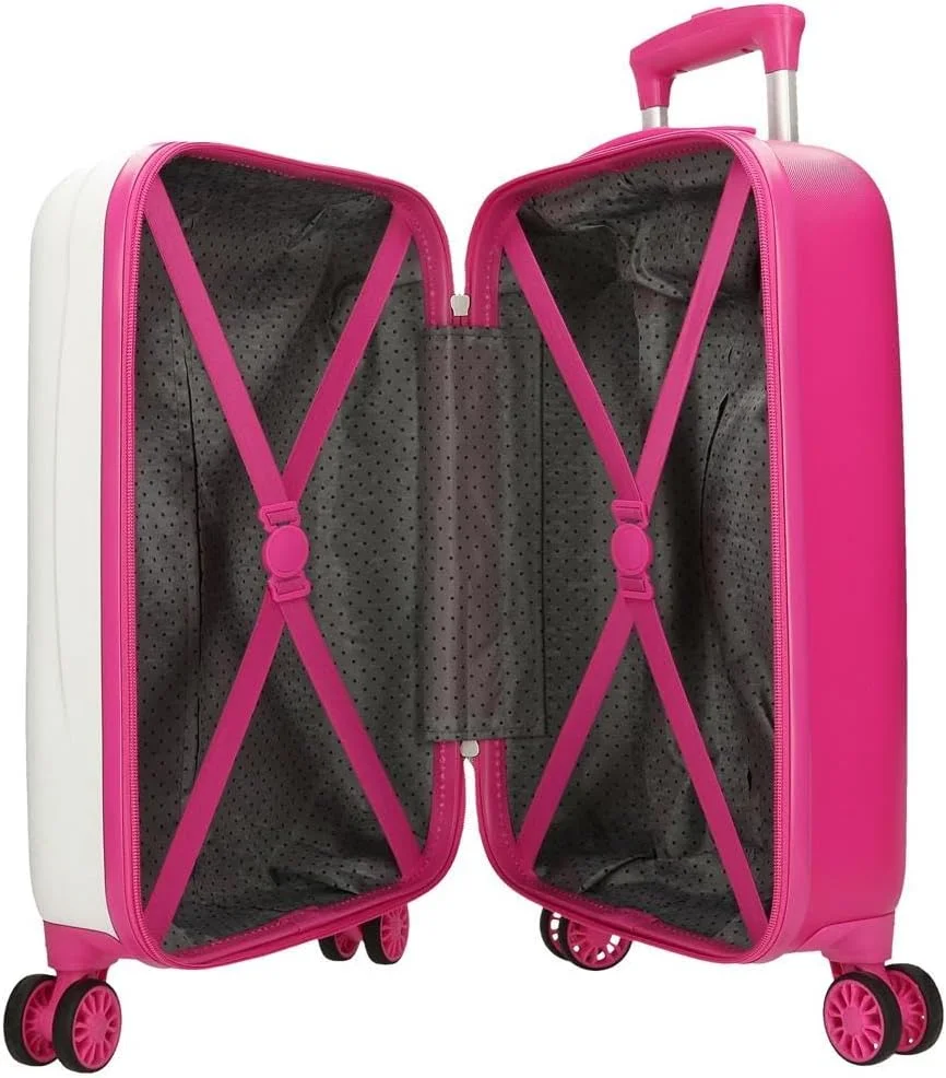 چمدان کابین مهمانی مینی موس Joumma دیزنی سفید 33 x 50 x 20 سانتی متر ABS سخت قفل ترکیبی جانبی 28.4 لیتر 2 کیلوگرم 4 چرخ دوبل چمدان چمدان دستی، سفید، چمدان کابین