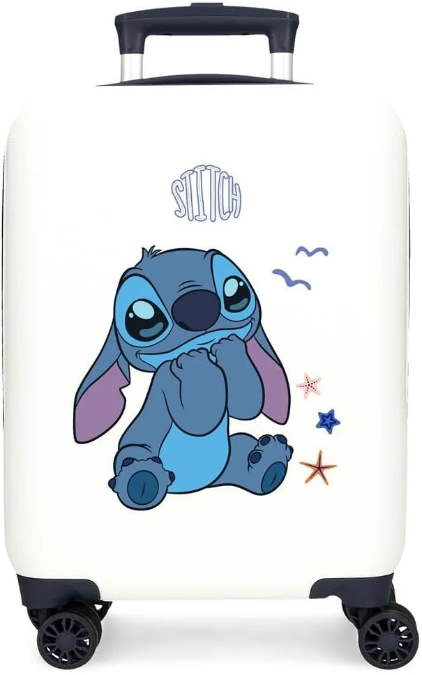 چمدان کابین طرح استیچ دیزنی Joumma، سفید، 33 x 50 x 20 سانتی متر، ABS سخت، قفل ترکیبی جانبی، 28.4 لیتر، 2 کیلوگرم، 4 چرخ، چمدان دستی دوبل، سفید، چمدان کابین