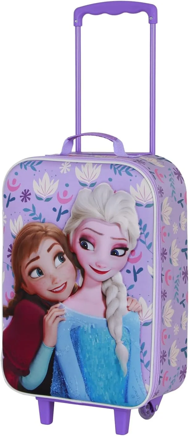 چمدان چرخدار سه بعدی نرم دیزنی فروزن 2 (یخ زده 2)، بنفش، 17 x 33 x 52 سانتی متر، ظرفیت 26 لیتر، بنفش فروزن 2، سایز واحد، چمدان چرخدار سه بعدی نرم