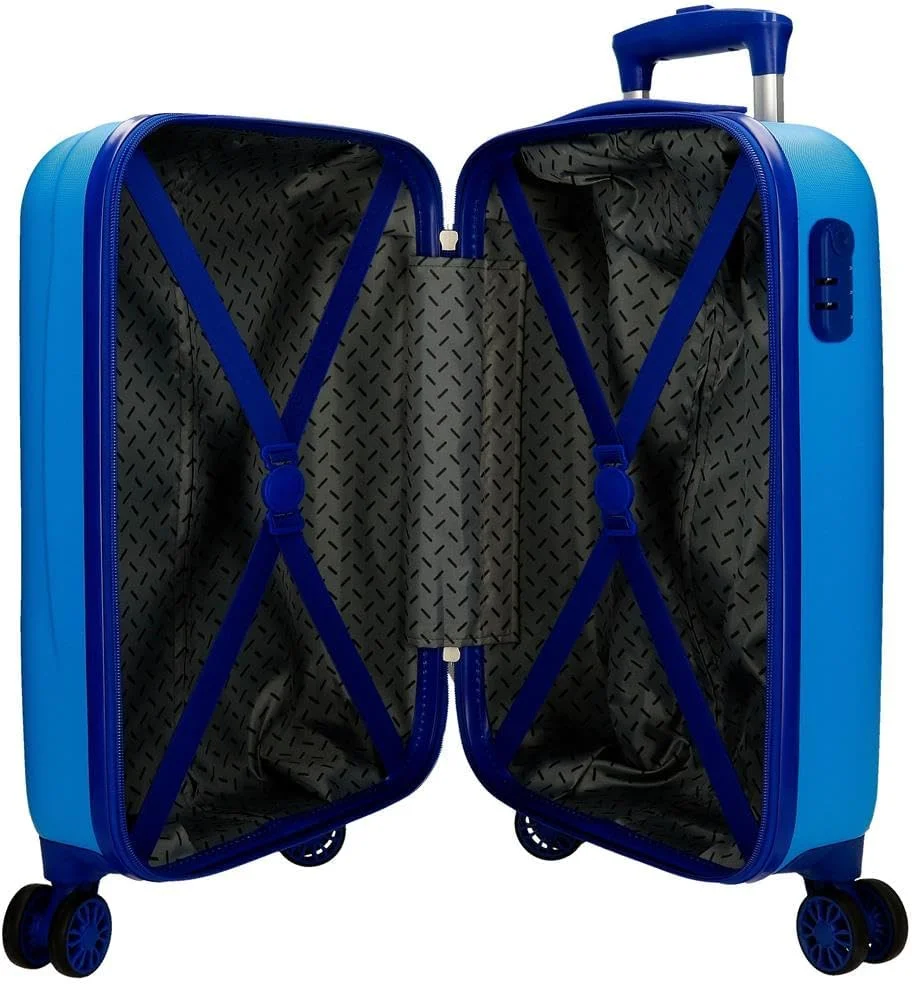 چمدان کابین طرح سیمبا دیزنی Joumma مدل Camuflaged آبی 33 x 50 x 20 سانتی متر، ABS سخت، قفل ترکیبی جانبی، 28.4 لیتر، 2 کیلوگرم، 4 چرخ دوبل، چمدان دستی، آبی، چمدان کابین