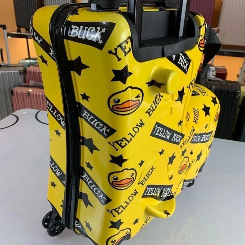 چمدان چرخدار کودکانه و چمدان دستی بچه گانه، زرد و مشکی - لوازم جانبی سرگرم کننده مسافرتی چمدان چرخدار کودکانه و چمدان دستی بچه گانه، زرد و مشکی - لوازم جانبی سرگرم کننده مسافرتی