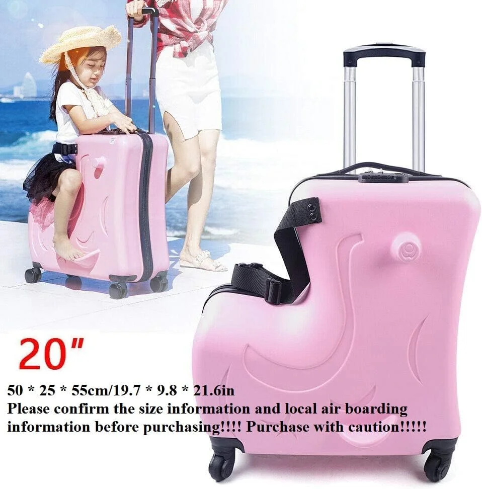 چمدان مسافرتی چرخ دار کودکانه CNCEST سایز 20 اینچ، چمدان چرخ دار با قفل رمز عبور، چمدان ترولی کودکانه مناسب هدیه روز کودک، هدیه جشنواره (20 اینچ صورتی)، 20 اینچ چمدان مسافرتی چرخ دار کودکانه CNCEST سایز 20 اینچ، چمدان چرخ دار با قفل رمز عبور، چمدان ترولی کودکانه مناسب هدیه روز کودک، هدیه جشنواره (20 اینچ صورتی)، 20 اینچ