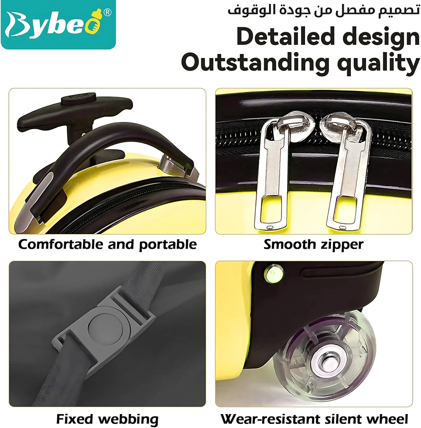 ست چمدان 3 تکه کودکانه، چمدان چرخدار کودک، چمدان سبک وزن چرخ دار کودک نوپا برای پسران و دختران برای مسافرت و مدرسه، شامل کوله پشتی کودک و بالش U شکل، 16 اینچ