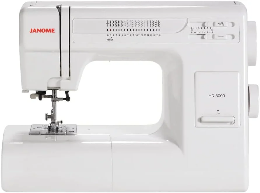 چرخ خیاطی Janome HD3000 به همراه کیف بنفش، ماسوره های Janome و سوزن