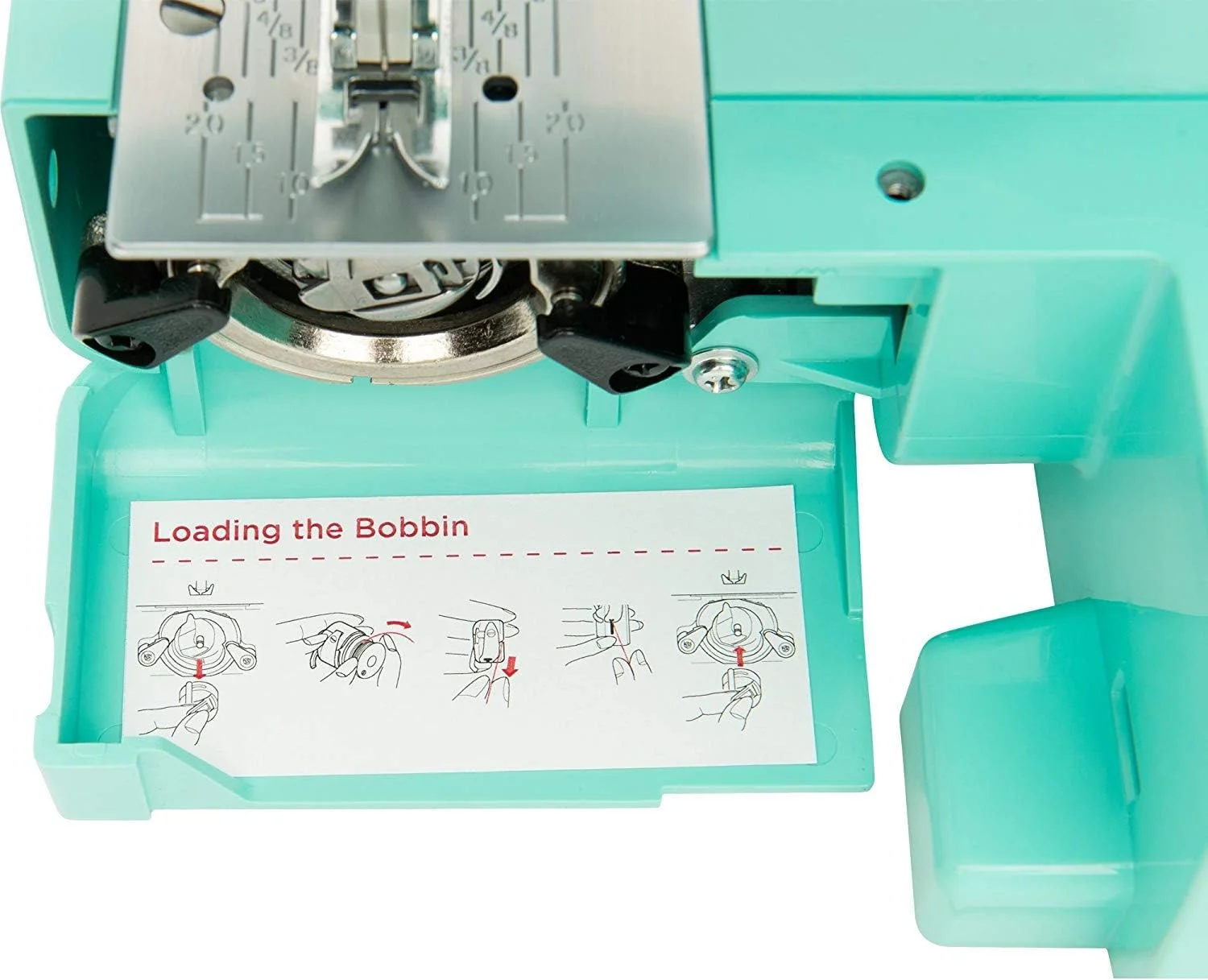 چرخ خیاطی Janome Arctic Crystal با کاربری آسان، دارای قاب فلزی داخلی، نمودار ماسوره، ویدیوهای آموزشی، ساخته شده با در نظر گرفتن مبتدیان!، آبی