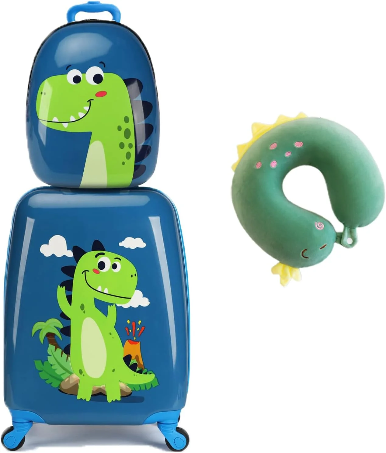 مجموعه 3 تکه چمدان کودک BYBEO، چمدان مسافرتی کودک، چمدان چرخدار کارتونی ضد آب، چمدان مسافرتی کودک 18 اینچی با کوله پشتی 14 اینچی، بالش U شکل و دسته تلسکوپی (آبی) مجموعه 3 تکه چمدان کودک BYBEO، چمدان مسافرتی کودک، چمدان چرخدار کارتونی ضد آب، چمدان مسافرتی کودک 18 اینچی با کوله پشتی 14 اینچی، بالش U شکل و دسته تلسکوپی (آبی)