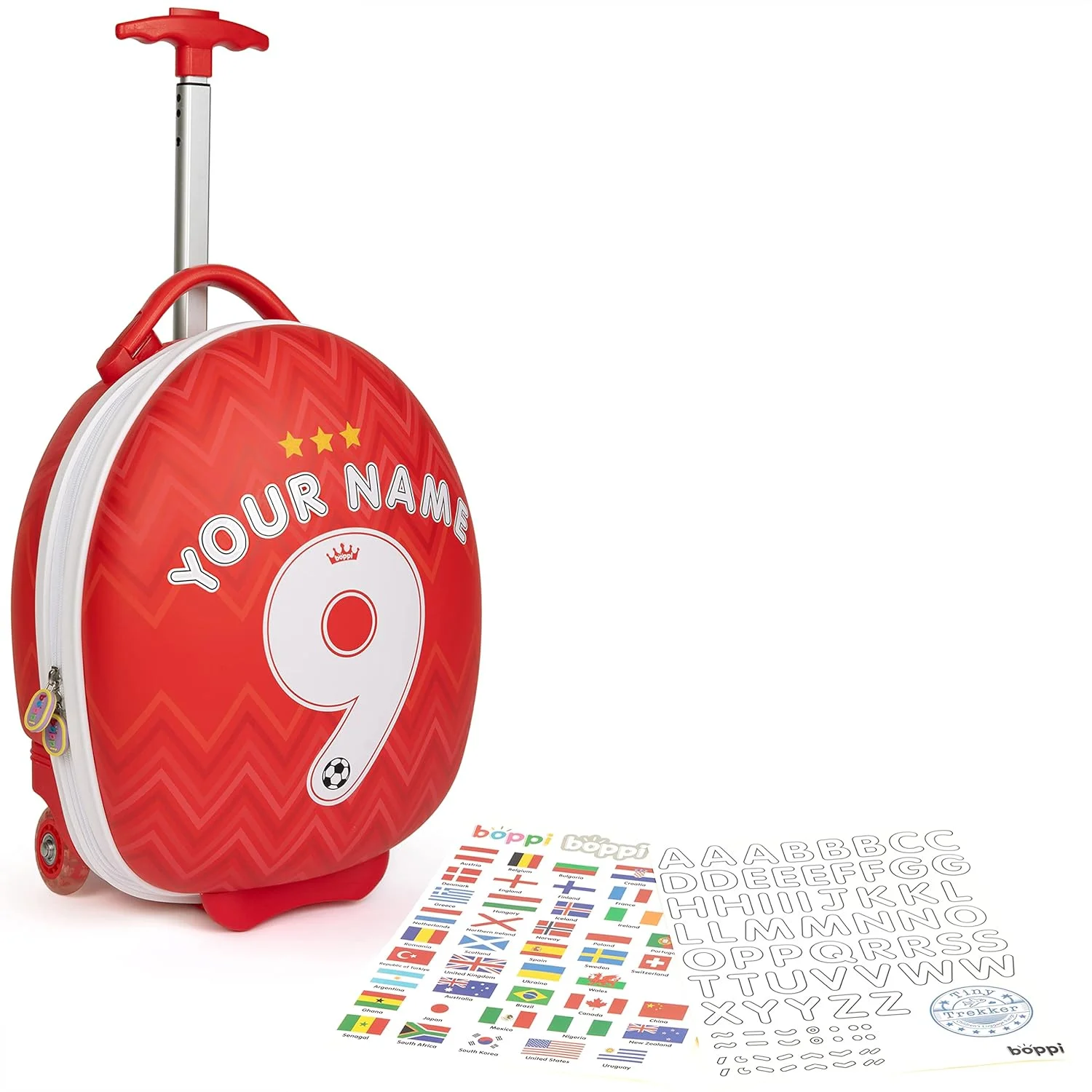 چمدان چرخدار فوتبالی قرمز boppi Tiny Trekker - چمدان کابین زیر صندلی برای کودکان - کیف کابین Easyjet سازگار با ابعاد 45x36x20 - چمدان کابین هارد کیس 17 لیتری - هدیه فوتبالی برای کودکان چمدان چرخدار فوتبالی قرمز boppi Tiny Trekker - چمدان کابین زیر صندلی برای کودکان - کیف کابین Easyjet سازگار با ابعاد 45x36x20 - چمدان کابین هارد کیس 17 لیتری - هدیه فوتبالی برای کودکان