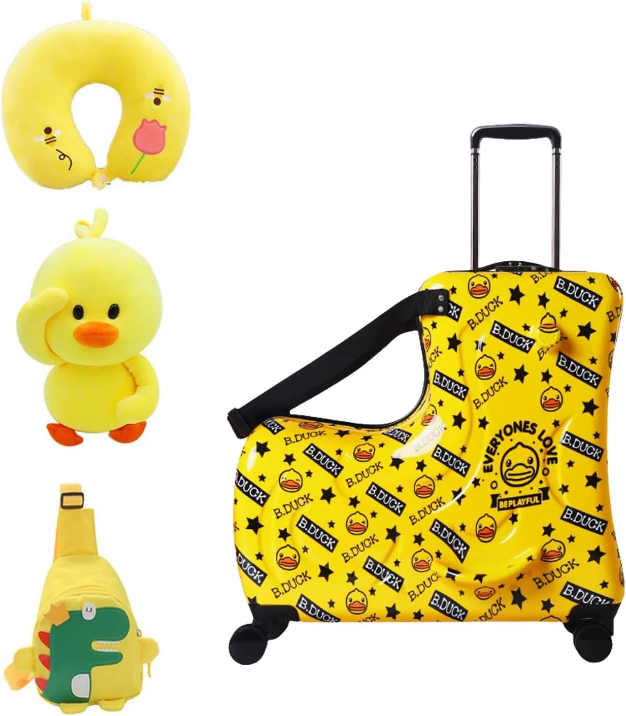 مجموعه چمدان 4 تکه کودک BYBEO، چمدان مسافرتی چرخ دار 22 اینچی کودکانه، چمدان های چرخ دار کارتونی ضد آب، چمدان مسافری کودک با کیف کوله پشتی کودکانه، بالش U شکل، اسباب بازی پولیشی، بهترین چمدان مسافرتی مجموعه چمدان 4 تکه کودک BYBEO، چمدان مسافرتی چرخ دار 22 اینچی کودکانه، چمدان های چرخ دار کارتونی ضد آب، چمدان مسافری کودک با کیف کوله پشتی کودکانه، بالش U شکل، اسباب بازی پولیشی، بهترین چمدان مسافرتی