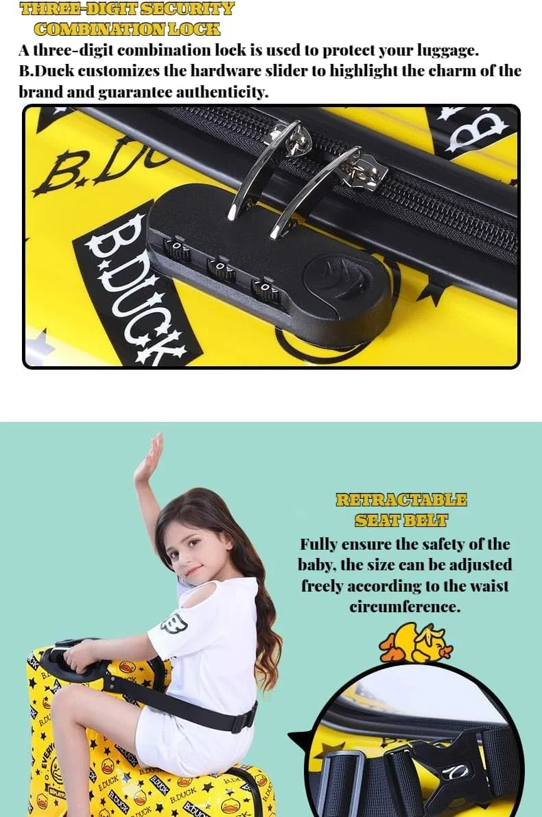 Children Trolley Case, Kids Ride-On Suitcase,ABS Material 360 Degree Silent Travel Suitcase – Fun and Functional Travel Bag for Children