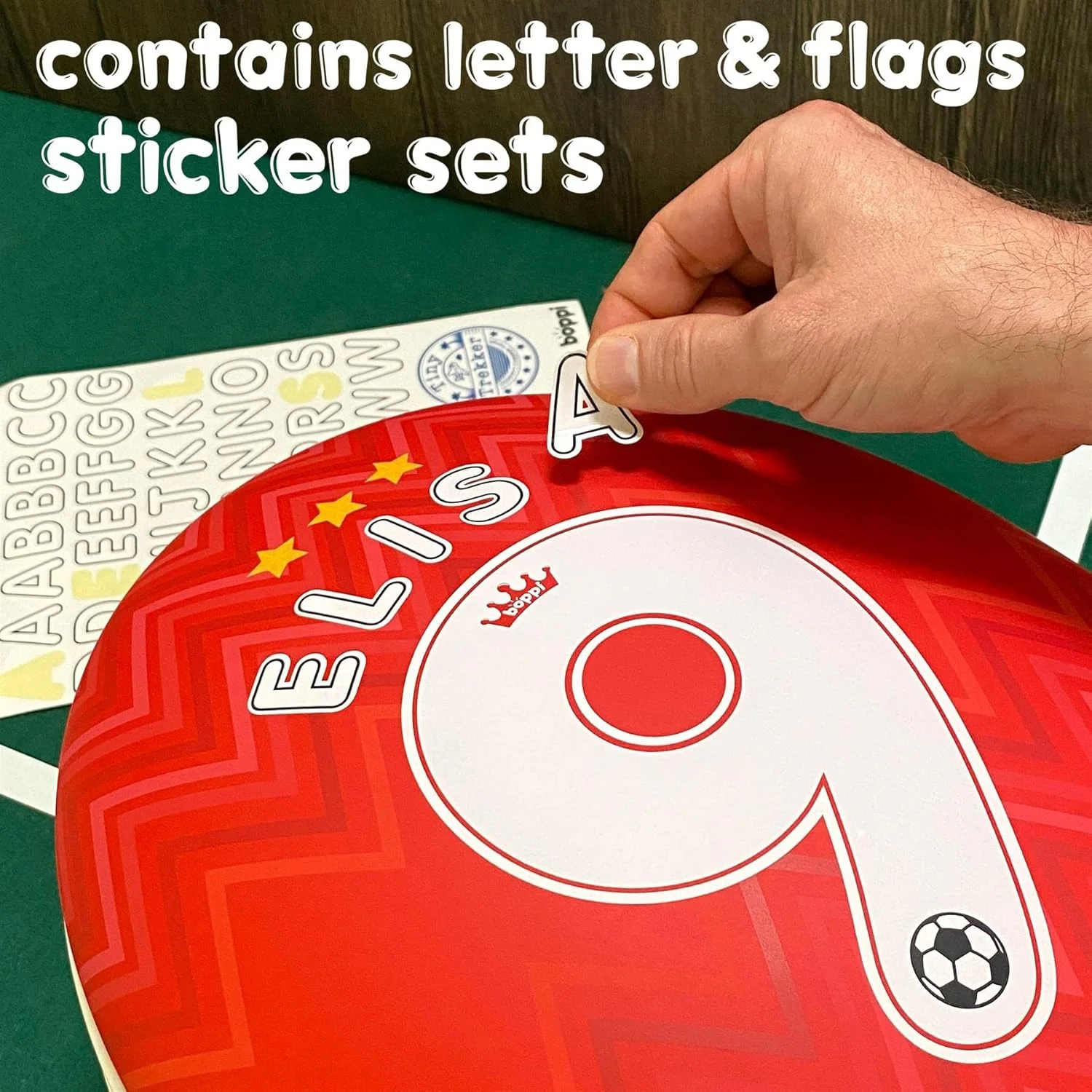 چمدان چرخدار فوتبالی قرمز boppi Tiny Trekker - چمدان کابین زیر صندلی برای کودکان - کیف کابین Easyjet سازگار با ابعاد 45x36x20 - چمدان کابین هارد کیس 17 لیتری - هدیه فوتبالی برای کودکان