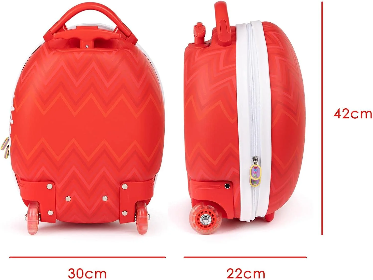 چمدان چرخدار فوتبالی قرمز boppi Tiny Trekker - چمدان کابین زیر صندلی برای کودکان - کیف کابین Easyjet سازگار با ابعاد 45x36x20 - چمدان کابین هارد کیس 17 لیتری - هدیه فوتبالی برای کودکان