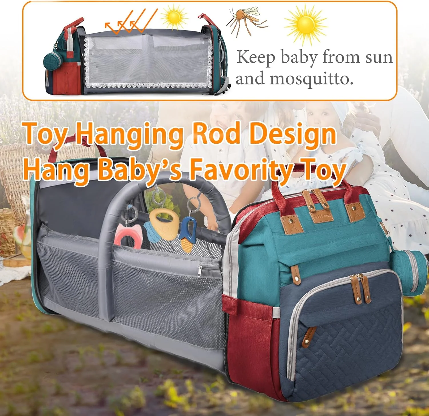 کیف لوازم کودک آسترو الن با زیرانداز تعویض، کوله پشتی ضد آب لوازم کودک برای مادران و پدران کیف لوازم کودک آسترو الن با زیرانداز تعویض، کوله پشتی ضد آب لوازم کودک برای مادران و پدران