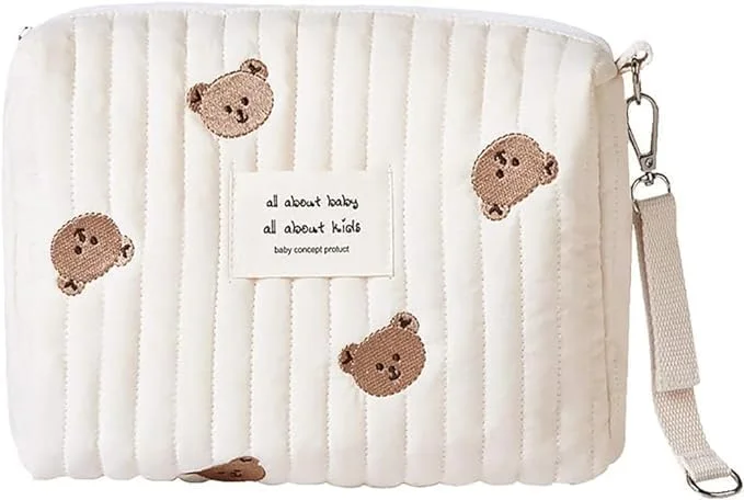 کیف پوشک کوچک نوزاد کلنیا، کیف نگهداری مینی کالسکه، کیف پنبه‌ای لحافی و زیبا برای مسافرت، کیف سازمان‌دهنده، کیف مامانی کاوائی با قلاب‌های کالسکه، کیف لوازم آرایش