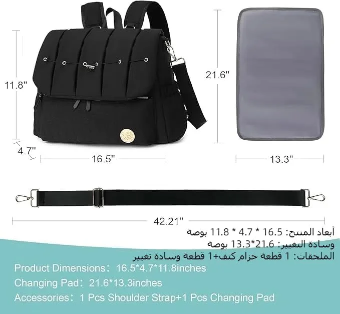 کیف پوشک کوله پشتی CENXI، ظرفیت بزرگ، کوله پشتی مسافرتی تاشو، کیف ضد آب کودک برای مادر و دختر