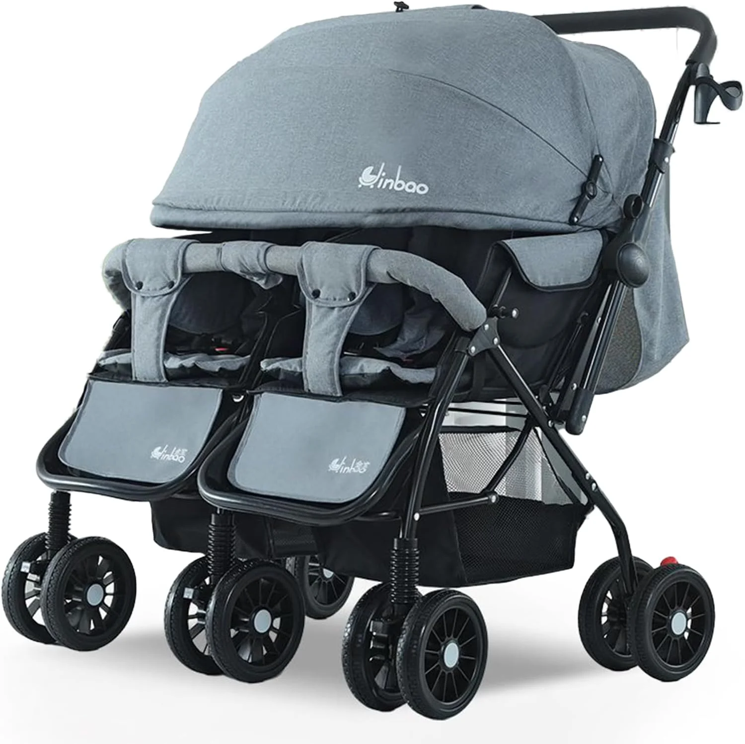 KEPFITESE Baby stroller,Siblings,Cart, Basket, Smooth Wheels, Foot Locks, Canopy,Lightweight,Reclyine Sleep,5point safety harness,Cushioned Seat,Extended Foot Rest, Easy to Fold,0-36months,silver grey