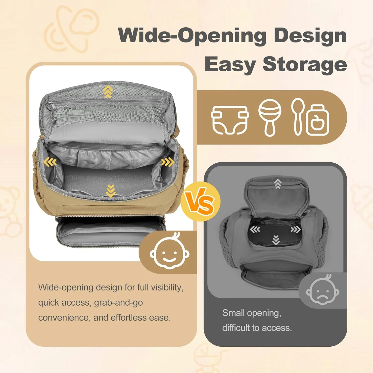 کیف پوشک کوله پشتی جمع و جور DerHutzucker - کیف سبک و ضد آب نوزاد برای مادران و پدران، شامل زیرانداز تعویض و بندهای کالسکه، کوله پشتی کوچک مسافرتی برای استفاده روزانه