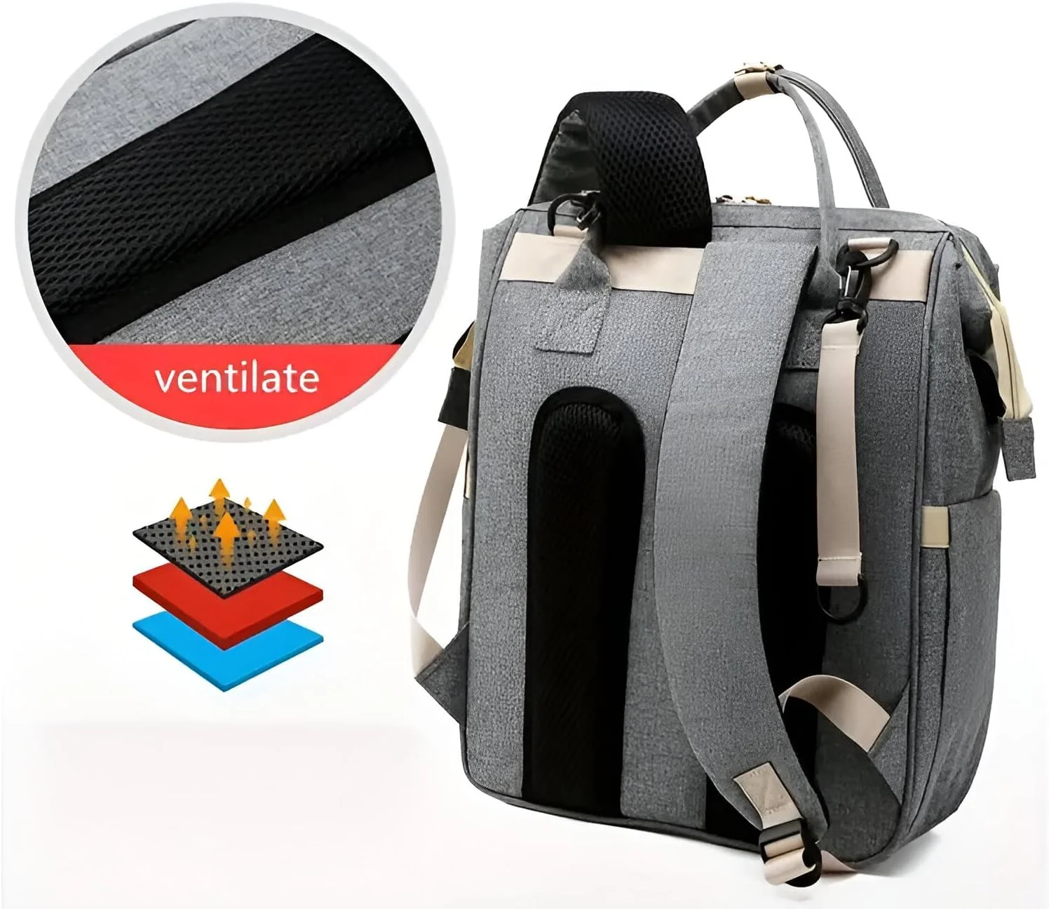 کیف لوازم کودک DREAM DOODLE با پورت شارژ USB - موجود در 5 طرح مختلف - ظرفیت بزرگ، مقاوم در برابر لکه، 16 جیب، ضد آب، طرح لوزی برای مادران و پدران - کیف لوازم ضروری کودک