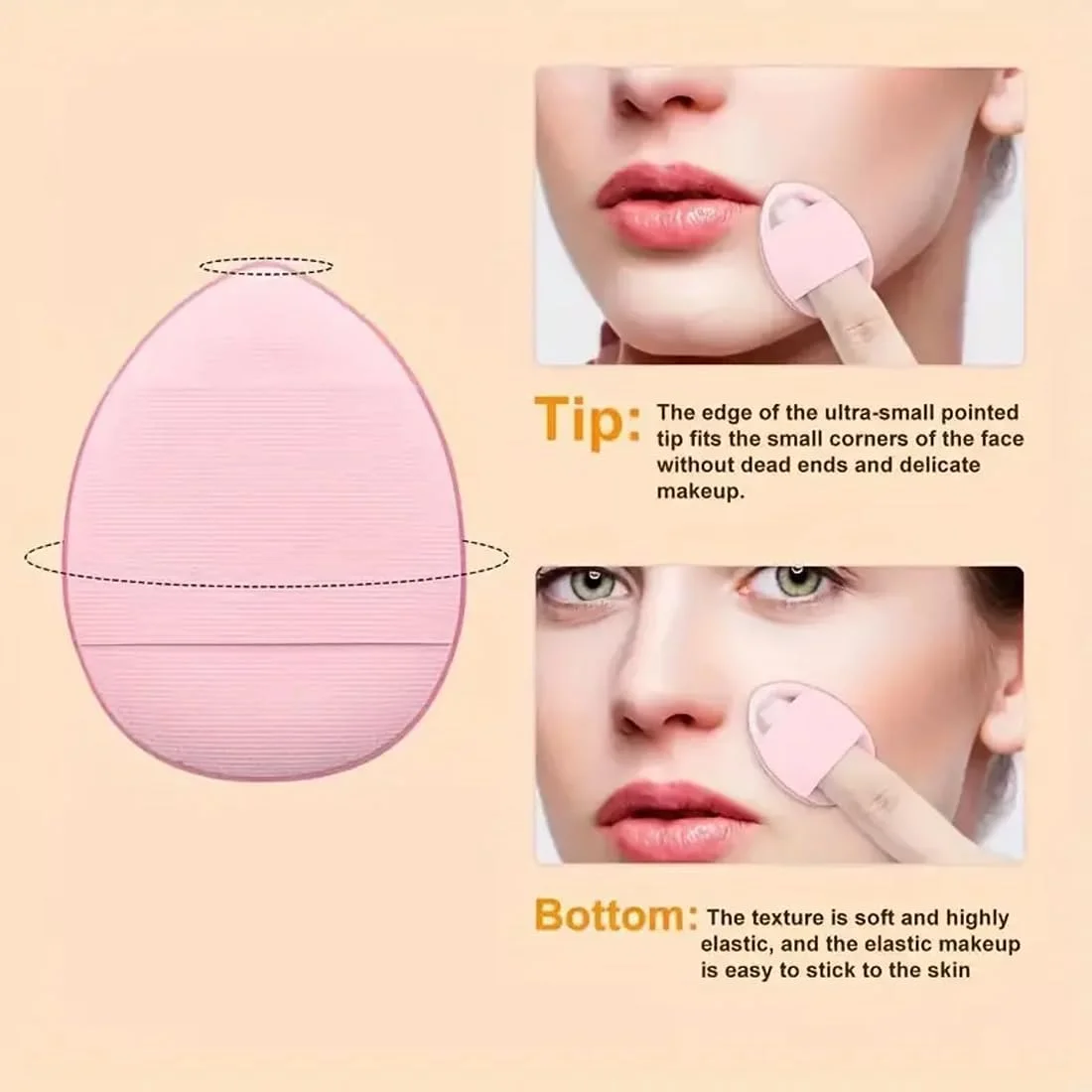 پک 5 عددی پد انگشتی کوچک برای پودر آرایشی، ست اسفنجی نرم و قابل استفاده مجدد، ابزار آرایش صورت مناسب برای استفاده خشک و مرطوب، مناسب برای کانسیلر (صورتی) پک 5 عددی پد انگشتی کوچک برای پودر آرایشی، ست اسفنجی نرم و قابل استفاده مجدد، ابزار آرایش صورت مناسب برای استفاده خشک و مرطوب، مناسب برای کانسیلر (صورتی)