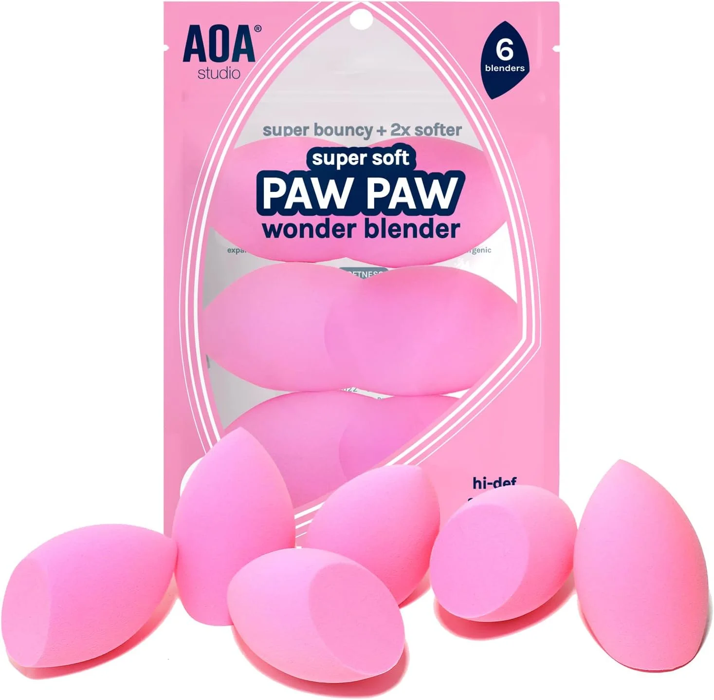 ست اسفنج آرایشی AOA Studio Collection، بلندر آرایشی بدون لاتکس و فوق العاده نرم با کیفیت بالا، مجموعه 6 عددی بلندر آرایشی برای پودر، کرم و مایع، اسفنج آرایشی با شکل مورب (صورتی) ست اسفنج آرایشی AOA Studio Collection، بلندر آرایشی بدون لاتکس و فوق العاده نرم با کیفیت بالا، مجموعه 6 عددی بلندر آرایشی برای پودر، کرم و مایع، اسفنج آرایشی با شکل مورب (صورتی)