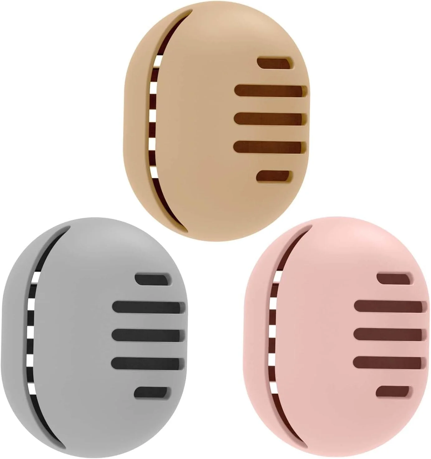 ست 3 عددی نگهدارنده اسفنج آرایشی قابل تنفس، نگهدارنده فوق العاده نرم سیلیکونی بیوتی بلندر برای مسافرت، کیف اسفنج آرایشی قابل شستشو و استفاده مجدد برای همه اسفنج ها، خاکی+صورتی+خاکستری