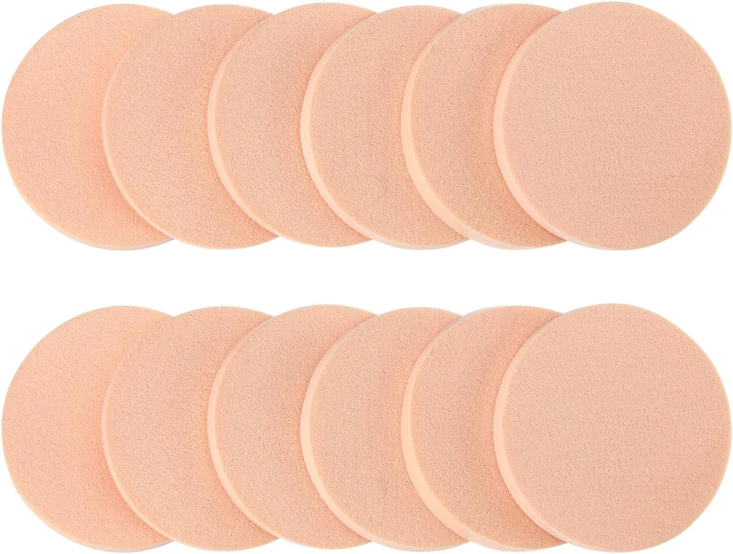 مجموعه 12 عددی پدهای آرایشی بوائو - رنگ پوست گرد - جنس NR لاتکس - مناسب برای کرم پودر، کانسیلر، پودر، کرم BB و آرایش مایع