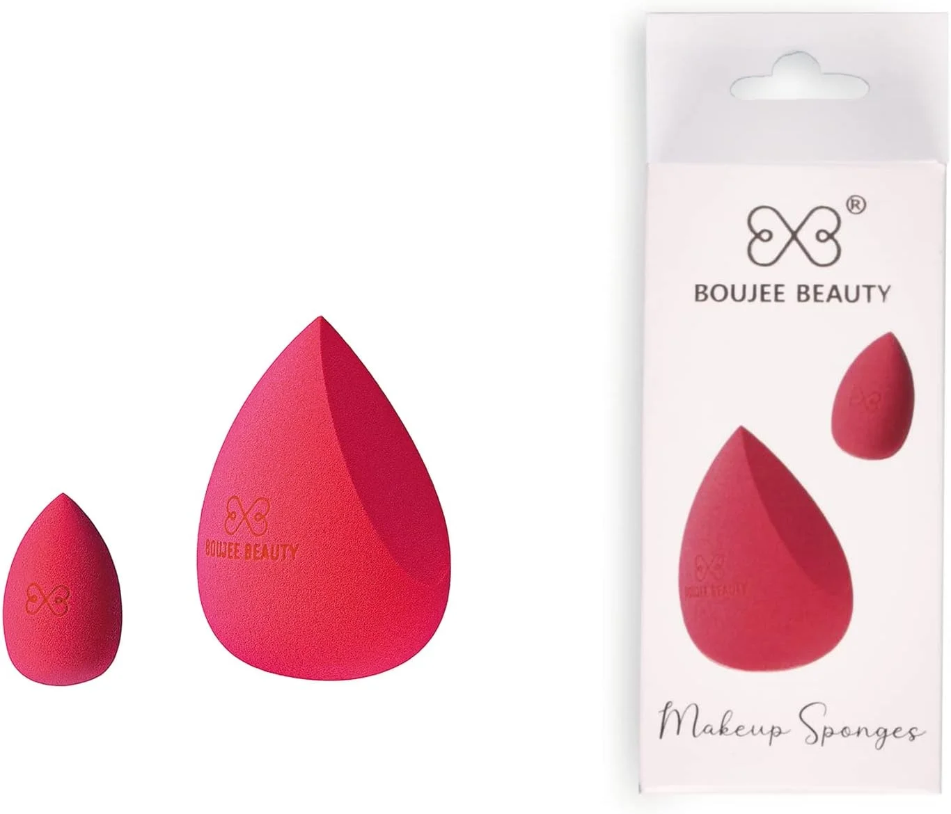 ست اسفنج آرایشی Boujee Beauty برای استفاده از پودر، کانسیلر/کرم پودر - ست 2 عددی، صورتی