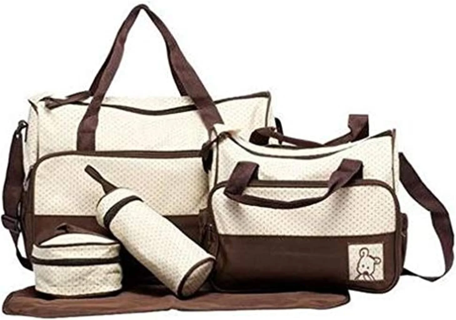 ست کیف لوازم نوزاد 5 تکه چند منظوره، کیف پوشک بچه، کیف مادر و نوزاد، ست تعویض، کیف دستی