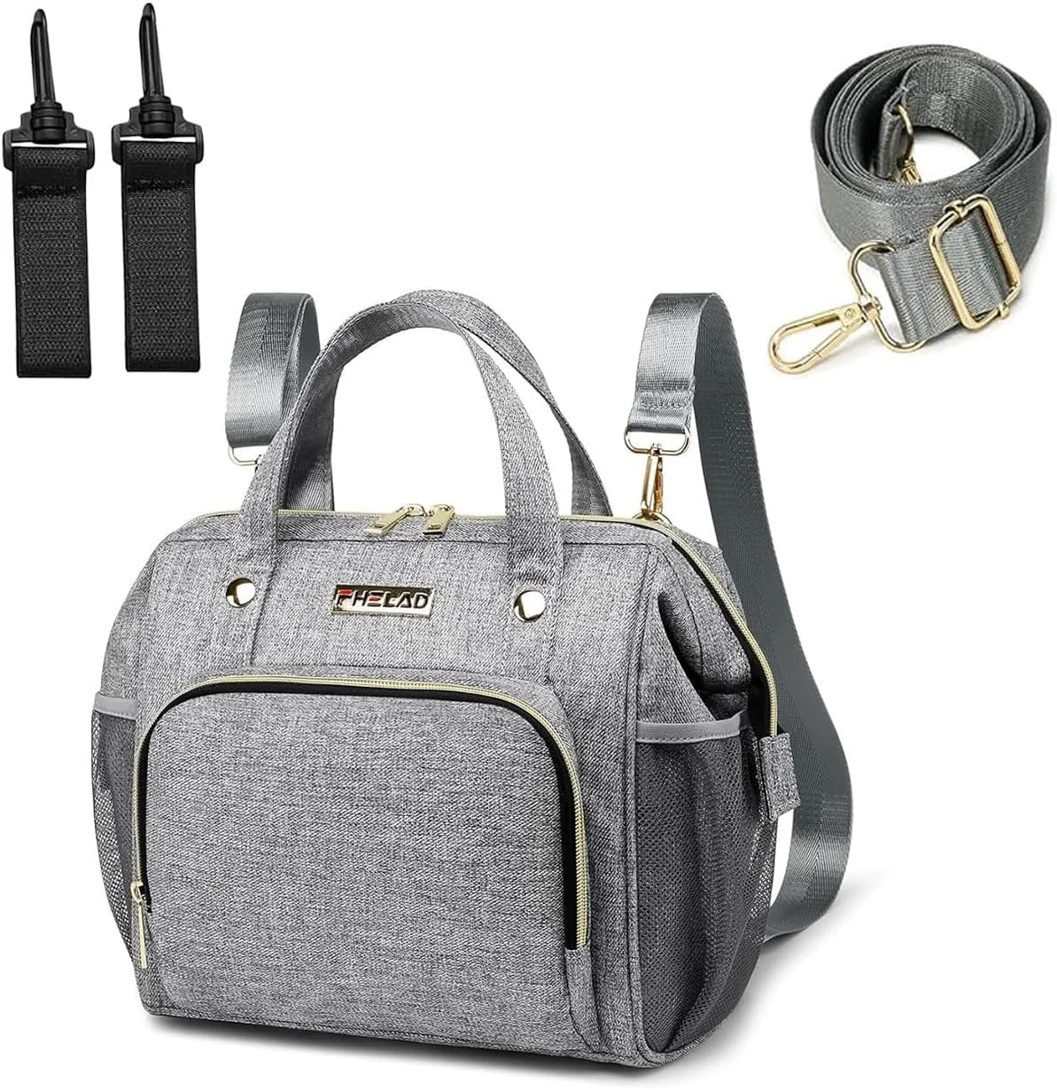 کیف لوازم کودک کوچک FHELAD، کیف دستی مینی برای خرید و پیاده روی، کوله پشتی کودکانه برای مسافرت، خاکستری، کوچک، 1