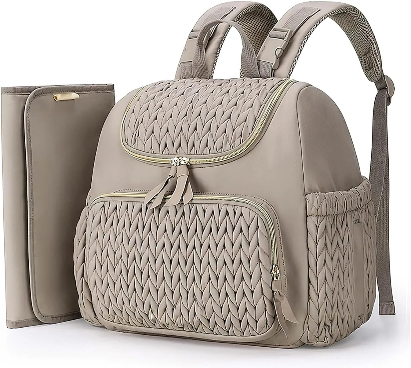 کیف لوازم کودک فانیتو، کوله پشتی کوچک لوازم کودک، کوله پشتی شیک مسافرتی کودک با جیب های عایق، زیرانداز تعویض و بندهای اتصال به کالسکه