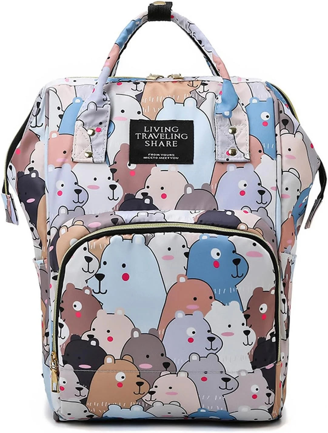 کیف لوازم کودک GGEROU، کوله پشتی ضد آب تعویض پوشک، کیف چند منظوره مسافرتی قابل حمل، کوله پشتی بزرگ لوازم کودک برای دختر و پسر، هدیه سیسمونی