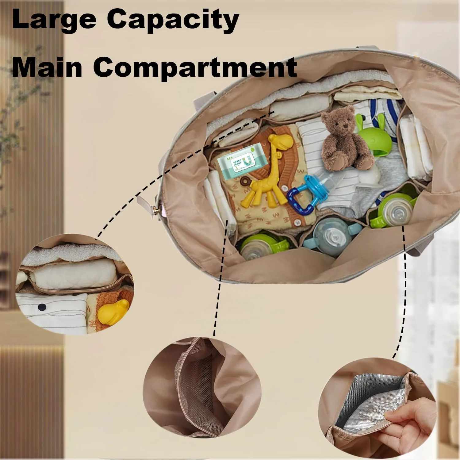 کیف لوازم کودک فانیتو، کیف بزرگ مسافرتی، کیف بیمارستانی برای زایمان، کیف نوزاد با محفظه پستانک