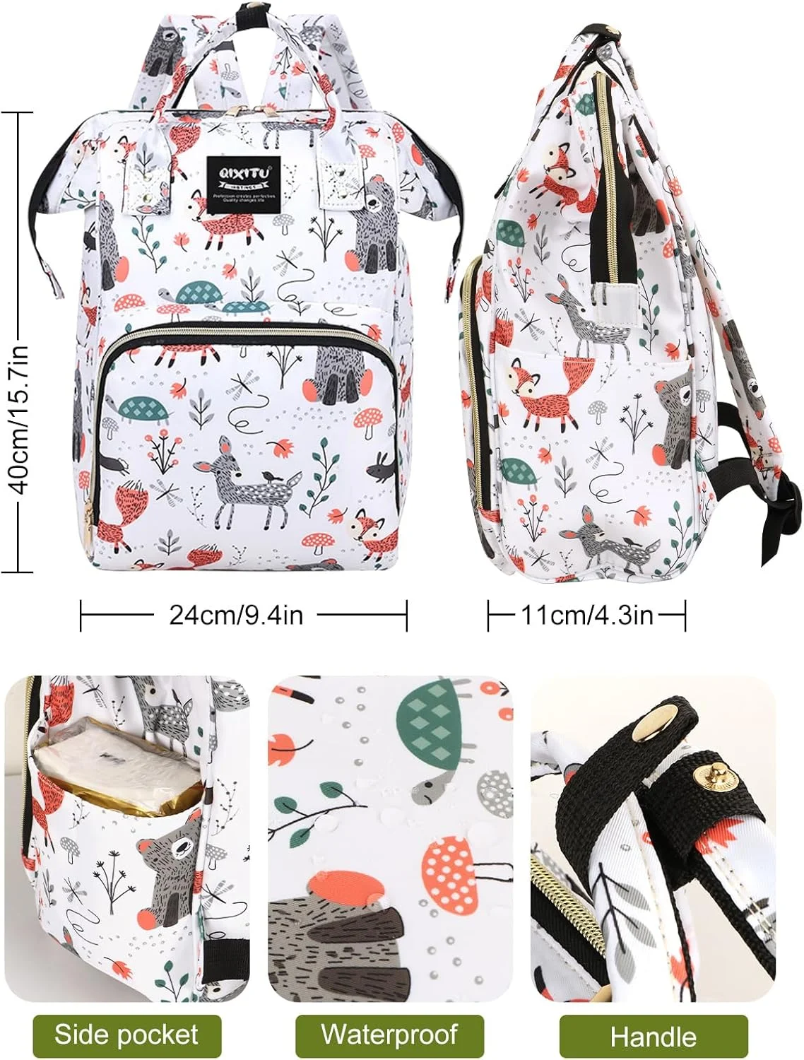 کیف لوازم کودک هومارکت، کوله پشتی لوازم کودک، ظرفیت بزرگ با جیب های عایق، کوله پشتی چند منظوره لوازم کودک ضد آب برای دختران و پسران