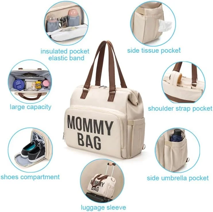 کیف لوازم کودک هوموداسکی، کوله پشتی با ظرفیت بزرگ و 14 جیب، کیف ضد آب برای سفر مادر/پدر نوزاد، کیف بیمارستانی