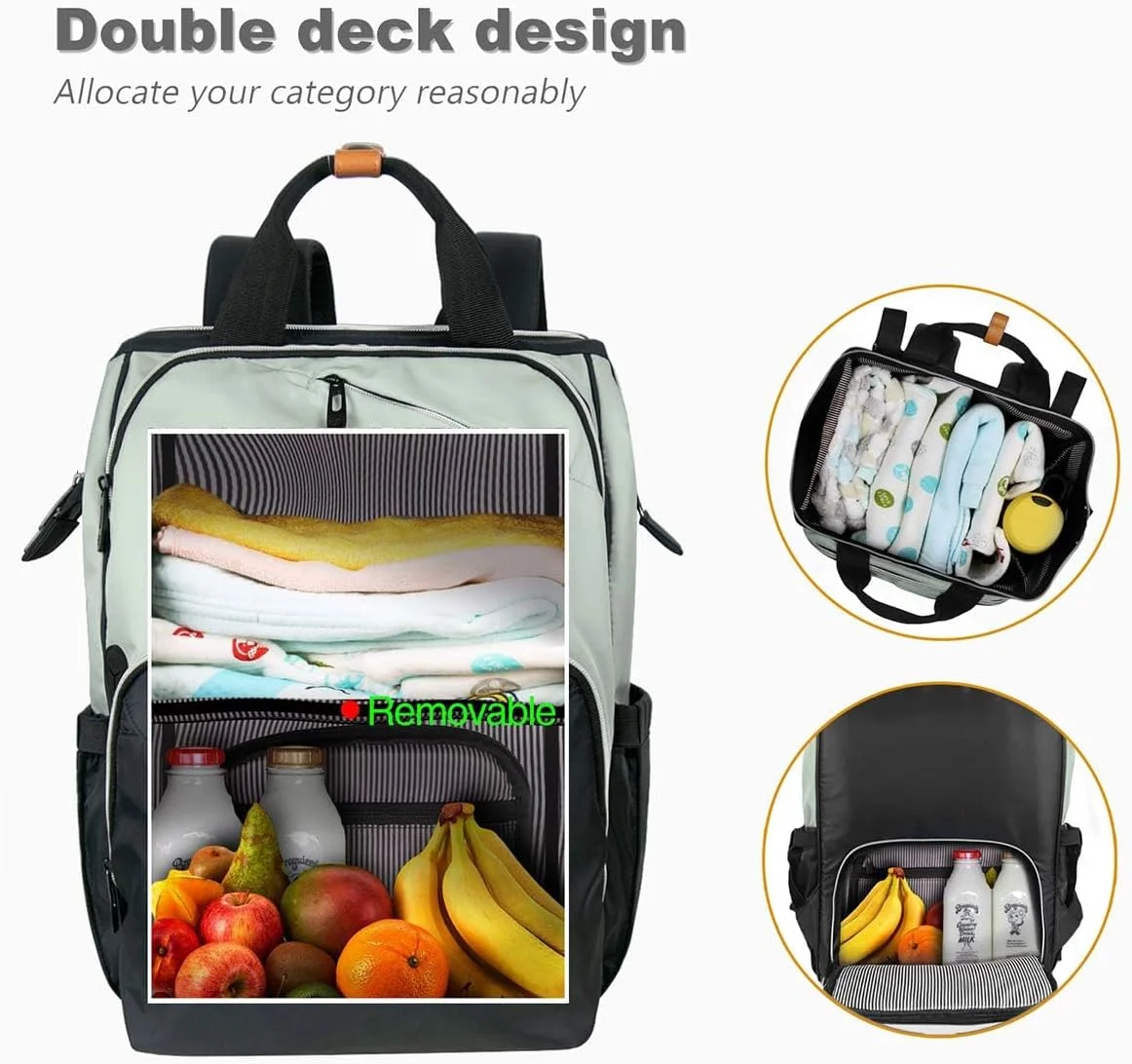 Hap Tim Baby Diaper Bag Backpack Large Capacity Double Compartment with Stroller Straps,Waterproof Nappy Bag Backpack for Newborn Mother/Father