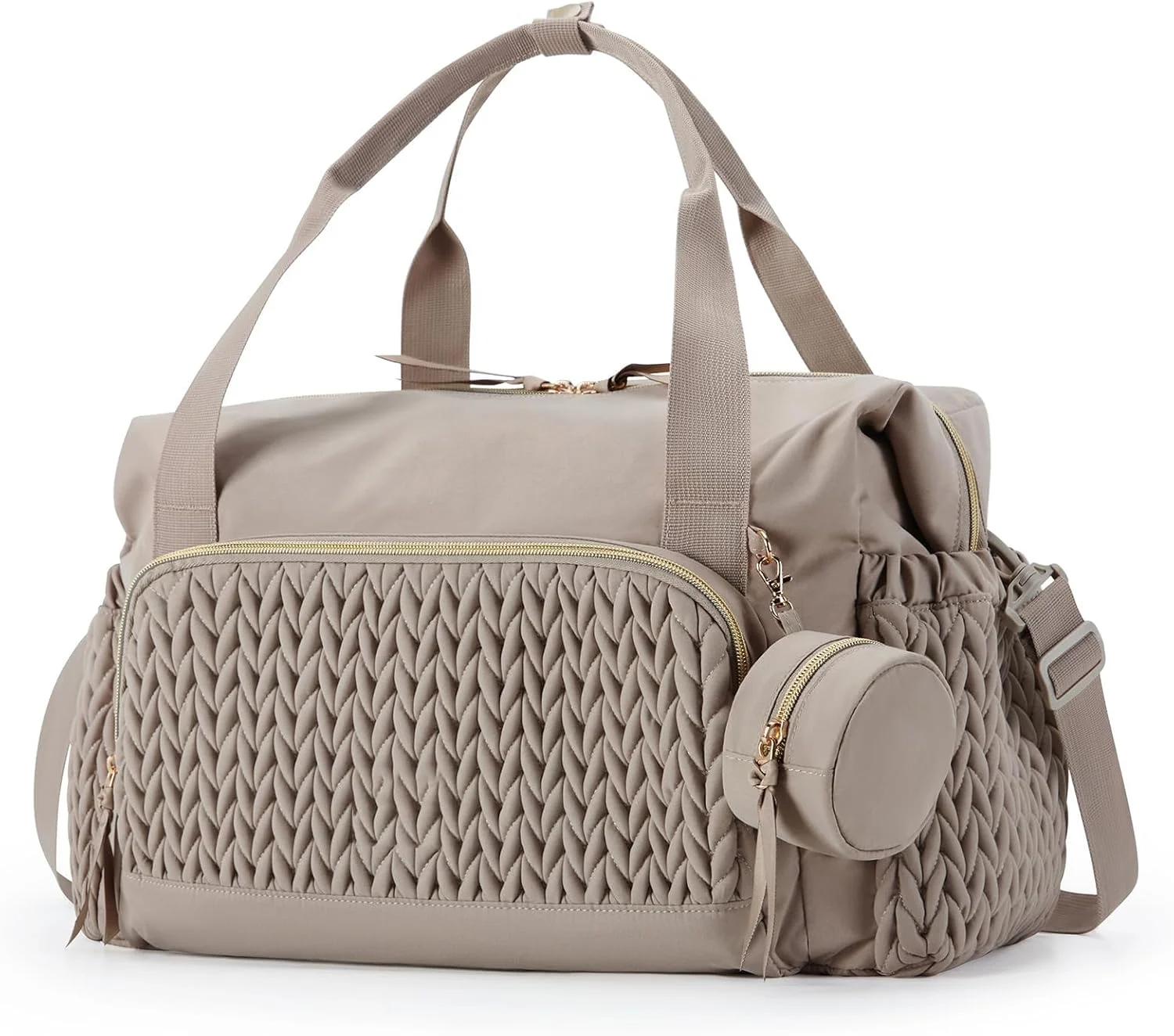 کیف لوازم کودک کوله پشتی، کیف مسافرتی چند منظوره کودک با جیب های عایق، زیرانداز تعویض، بندهای اتصال به کالسکه، کیف لوازم ضد آب برای مادر، هدیه سیسمونی